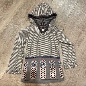 Tea Collection Gray Diamond Pattern Hoodie Sweater